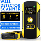 Wall detector scanner with detection modes and battery information on a white background