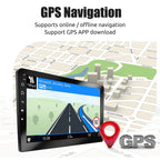 GPS navigation device with map display on a city street background