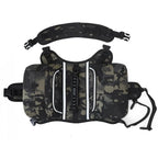 Camouflage life vest on a white background