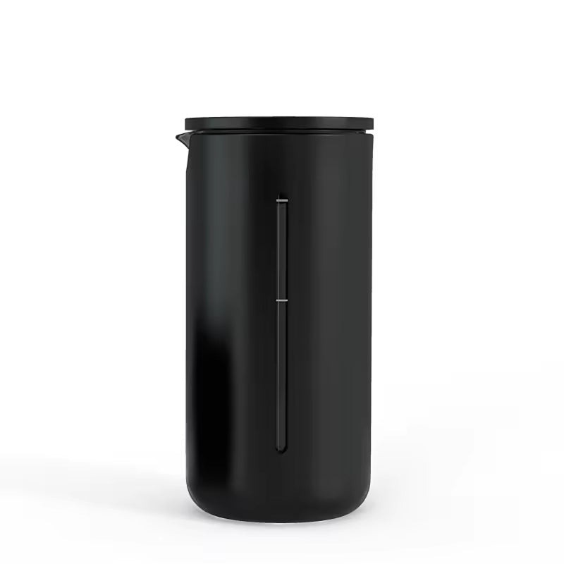 Black thermos on a white background