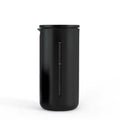 Black thermos on a white background