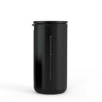 Black thermos on a white background