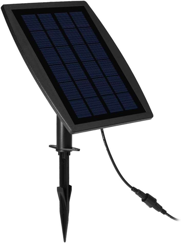 Solar panel with a stake for outdoor use on a white background