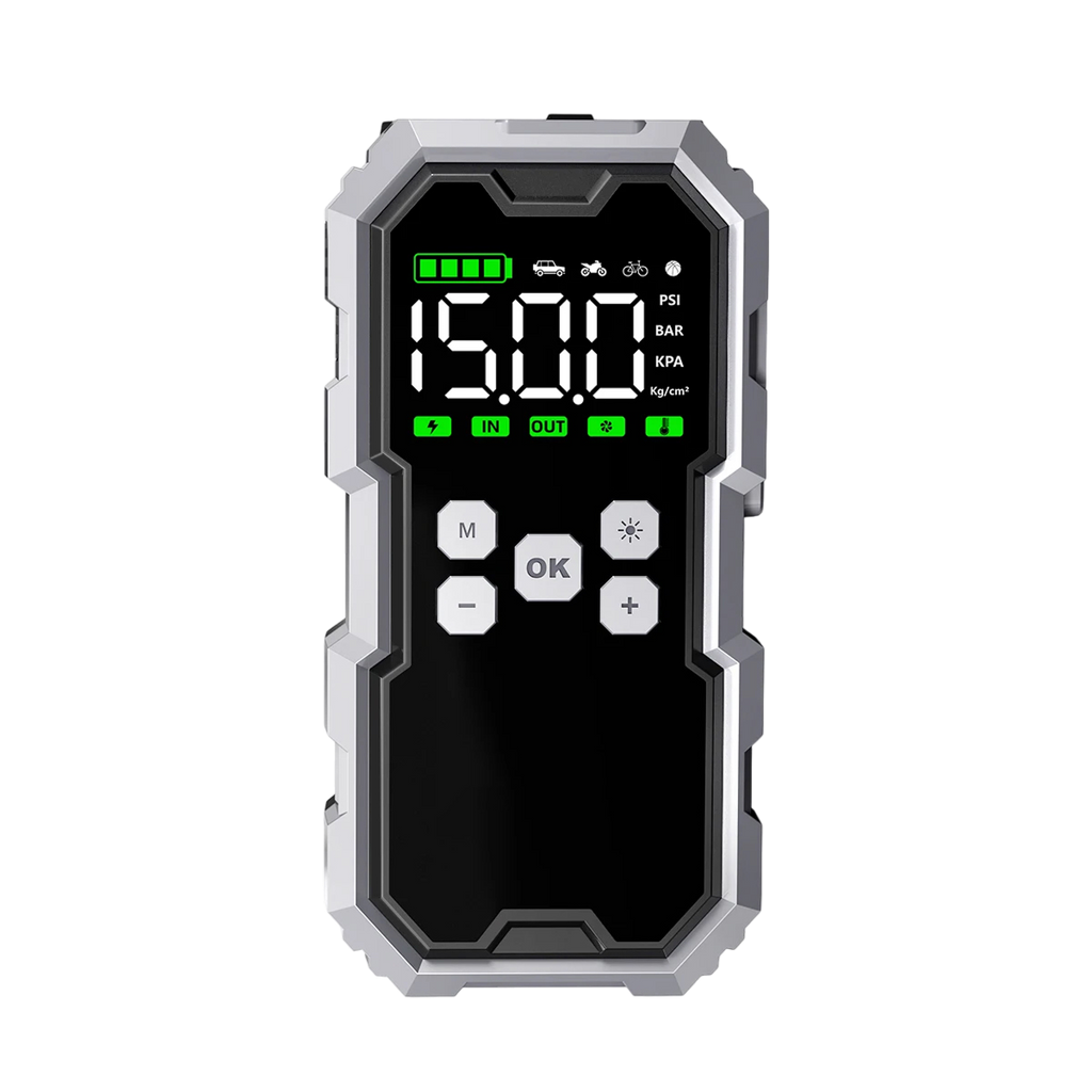 Digital pressure gauge with a white background