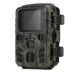 Camouflage-patterned wildlife camera on a white background