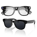 Two pairs of sunglasses on a white background