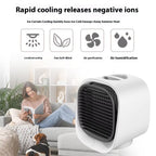 Portable air conditioner with features listed on a white background