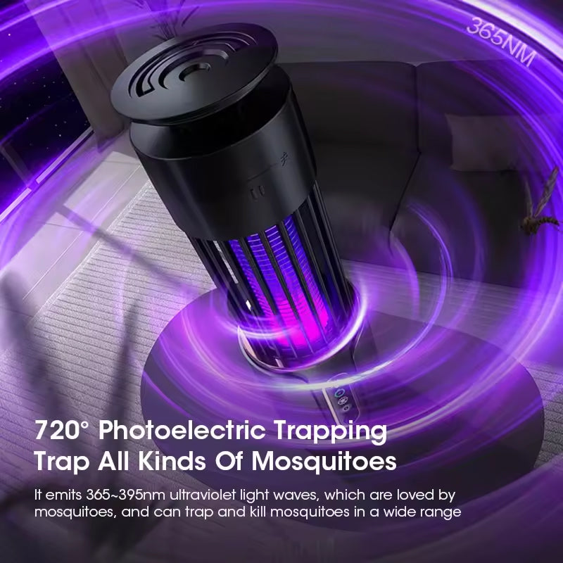 Mosquito trap with purple light on a white background