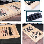 2-in-1 Table Football & Shuffleboard | Wooden Board, 58 x 31cm
