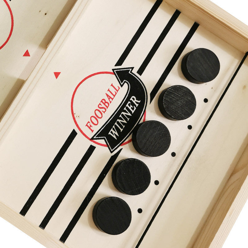 2-in-1 Table Football & Shuffleboard | Wooden Board, 58 x 31cm