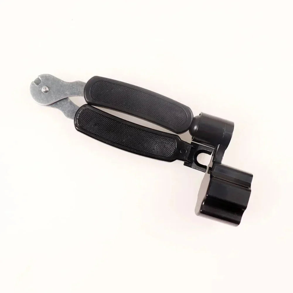 Black footrest with metal bracket on a white background