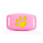 Pink toy with yellow paw print design on a white background