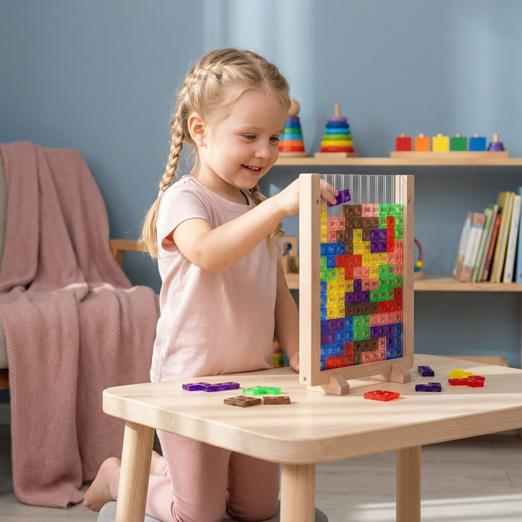 Wooden Puzzle Blocks | Montessori Toy for Children 2+