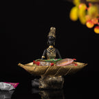 African Gold Decorative Bowl | Handcrafted with Figurine