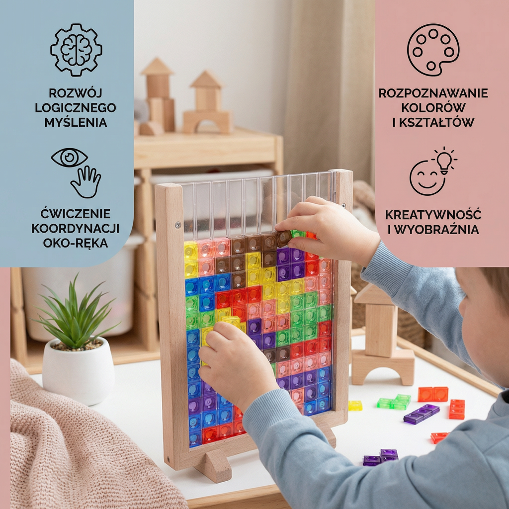 Wooden Puzzle Blocks | Montessori Toy for Children 2+