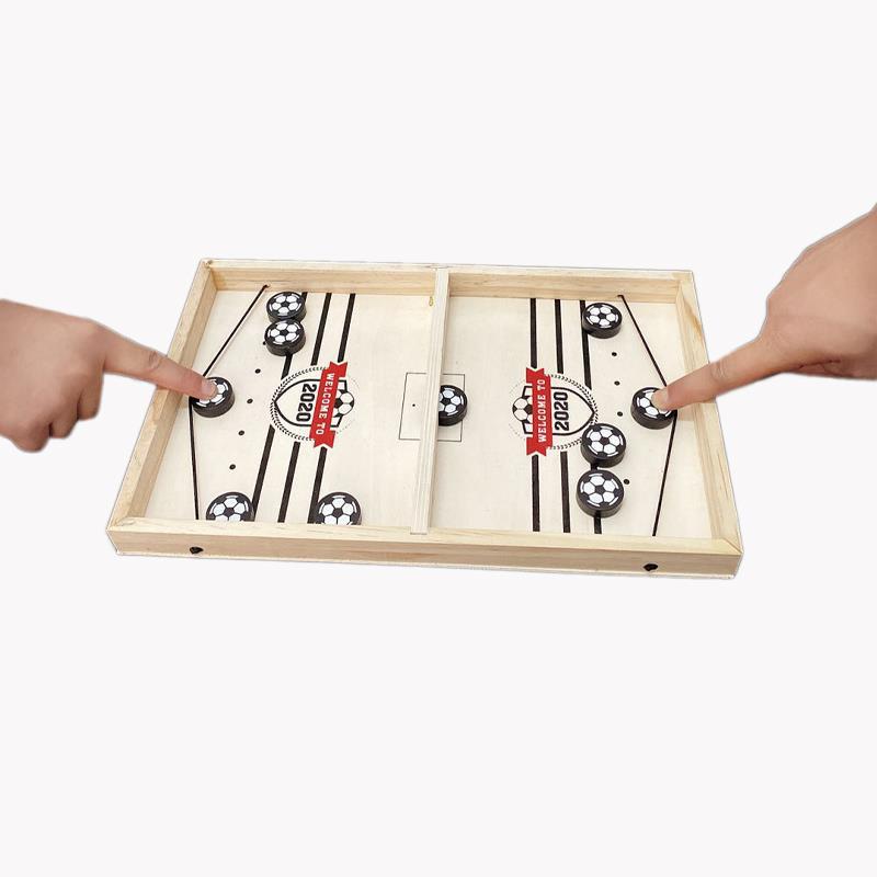 2-in-1 Table Football & Shuffleboard | Wooden Board, 58 x 31cm
