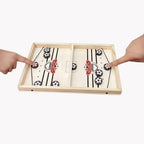2-in-1 Table Football & Shuffleboard | Wooden Board, 58 x 31cm