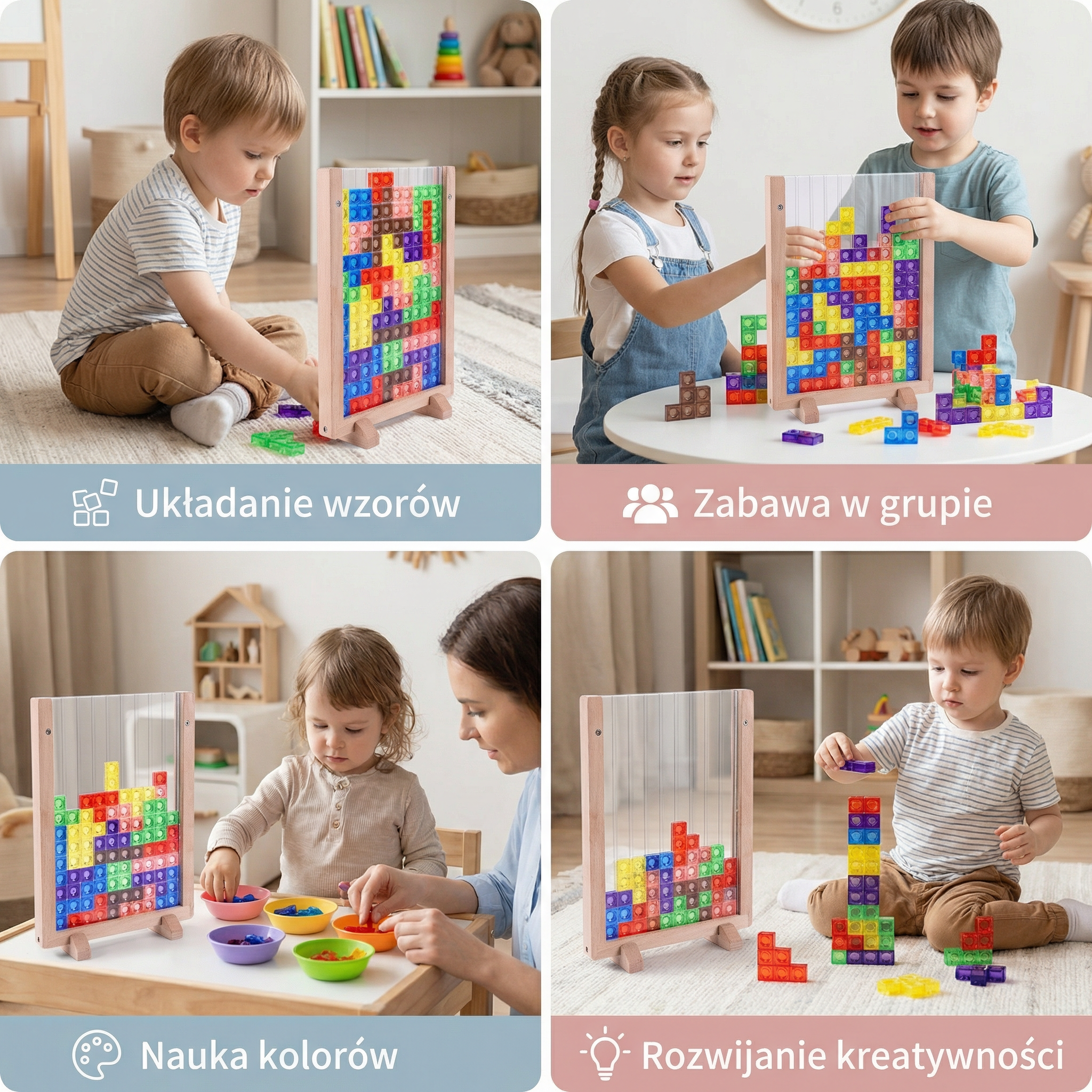 Wooden Puzzle Blocks | Montessori Toy for Children 2+