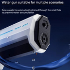 Water gun with drainage system on a dark background