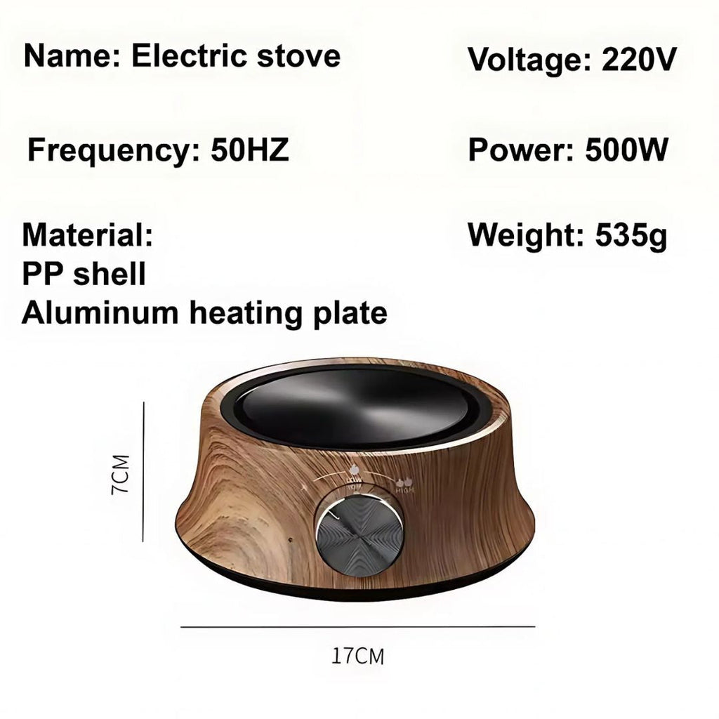 Electric stove with specifications on a white background
