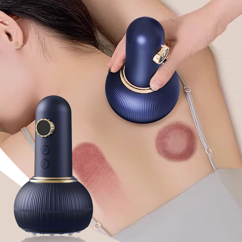 Blue handheld device being used on a person's neck with visible redness.