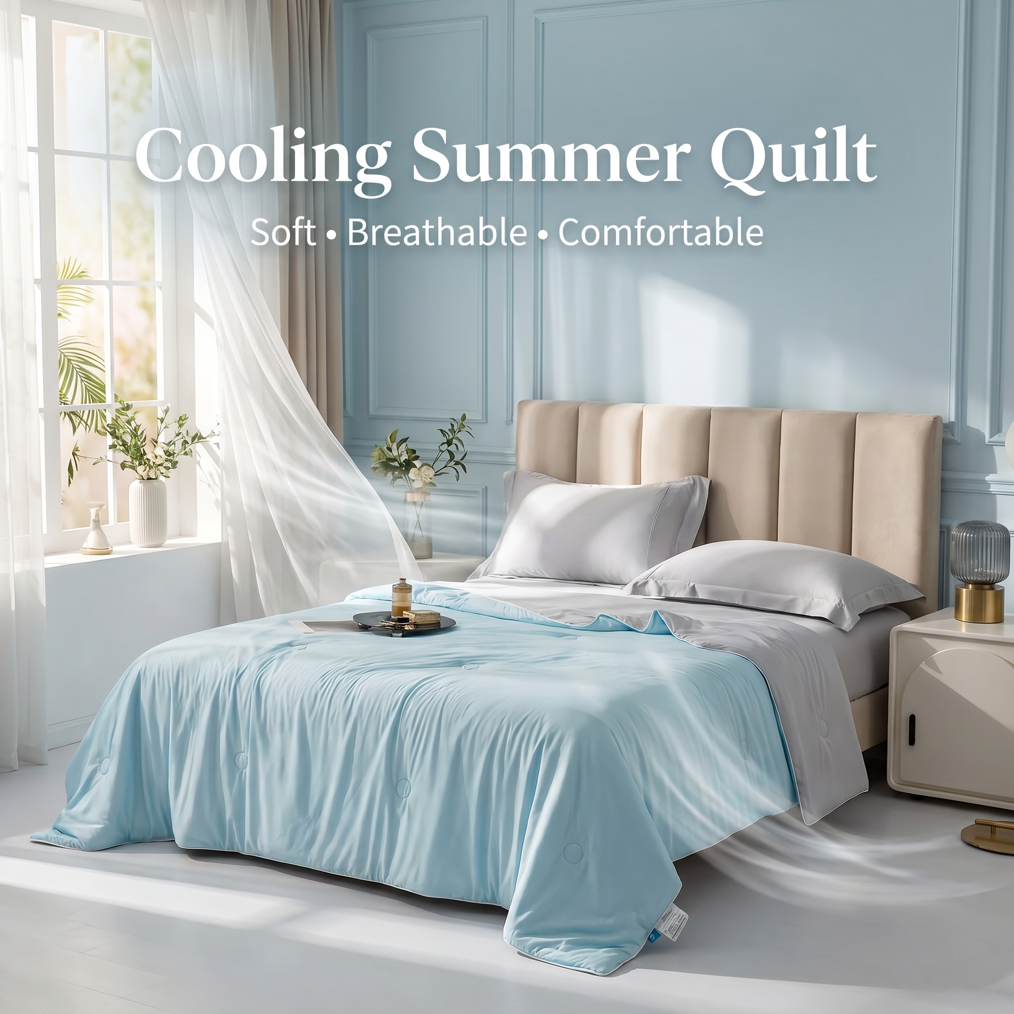 Cooling Silk Summer Quilt | Lightweight Cooling Blanket for Hot Sleepers