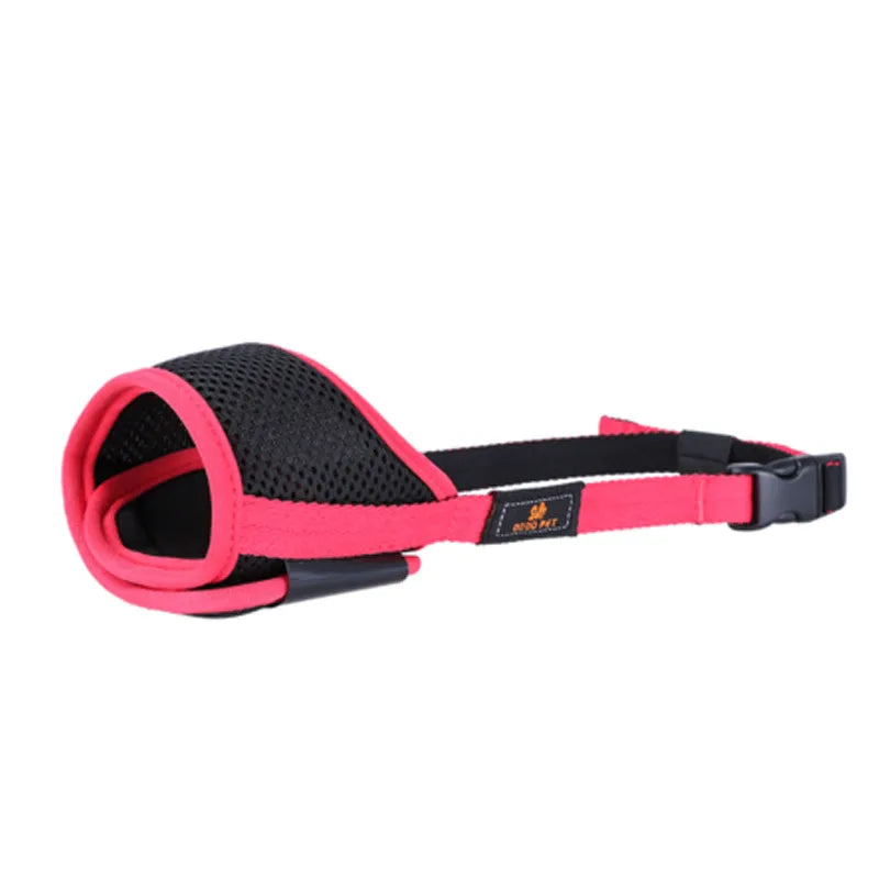 Pink and black dog muzzle on a white background