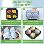 Rose Silicone Ice Tray | 3D Ice Cubes for Cocktails