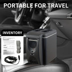 Portable car air freshener with accessories on a car dashboard, labeled 'Portable for Travel'.