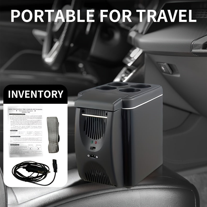 Portable car air freshener with accessories on a car dashboard, labeled 'Portable for Travel'.