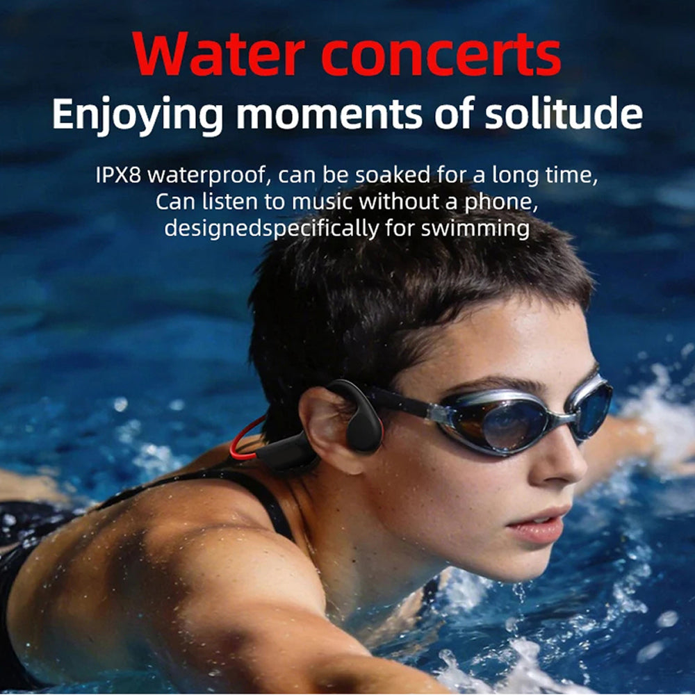 Swim Headphones | Bone Conduction, IPX8 30M, 32GB, 12H Battery, MP3+Bluetooth