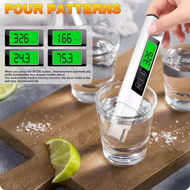 4-in-1 Digital Water Tester | Titanium Probe, TDS, EC, PPM, Temp