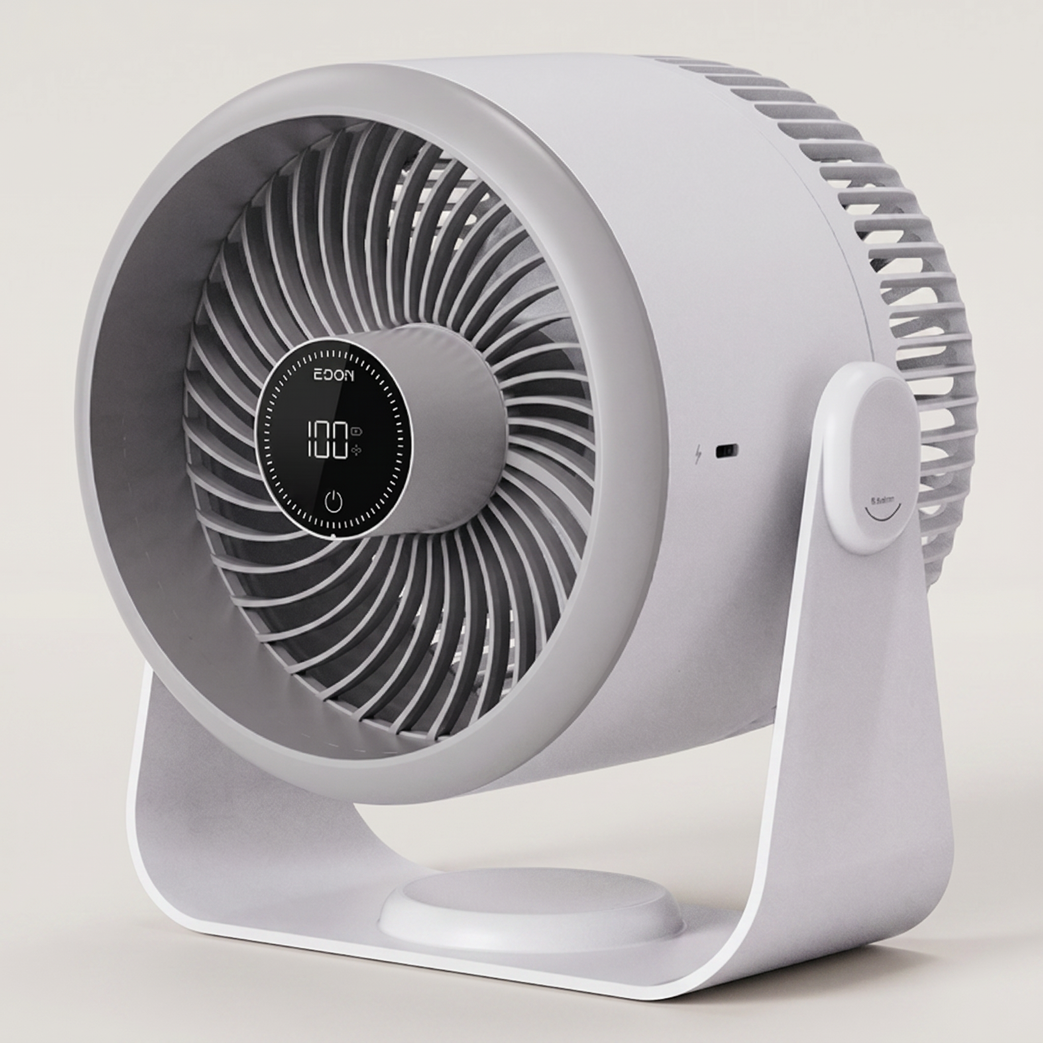 USB Rechargeable Air Circulator | 3 Speeds, Digital Display, Wall Mount