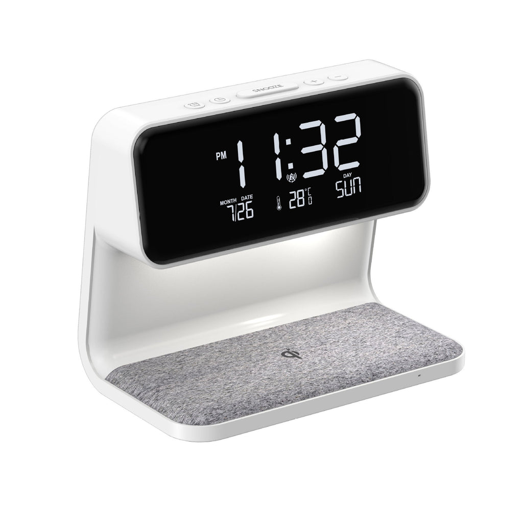 3-in-1 Alarm Clock | Wireless Charger & Dimmable Night Light