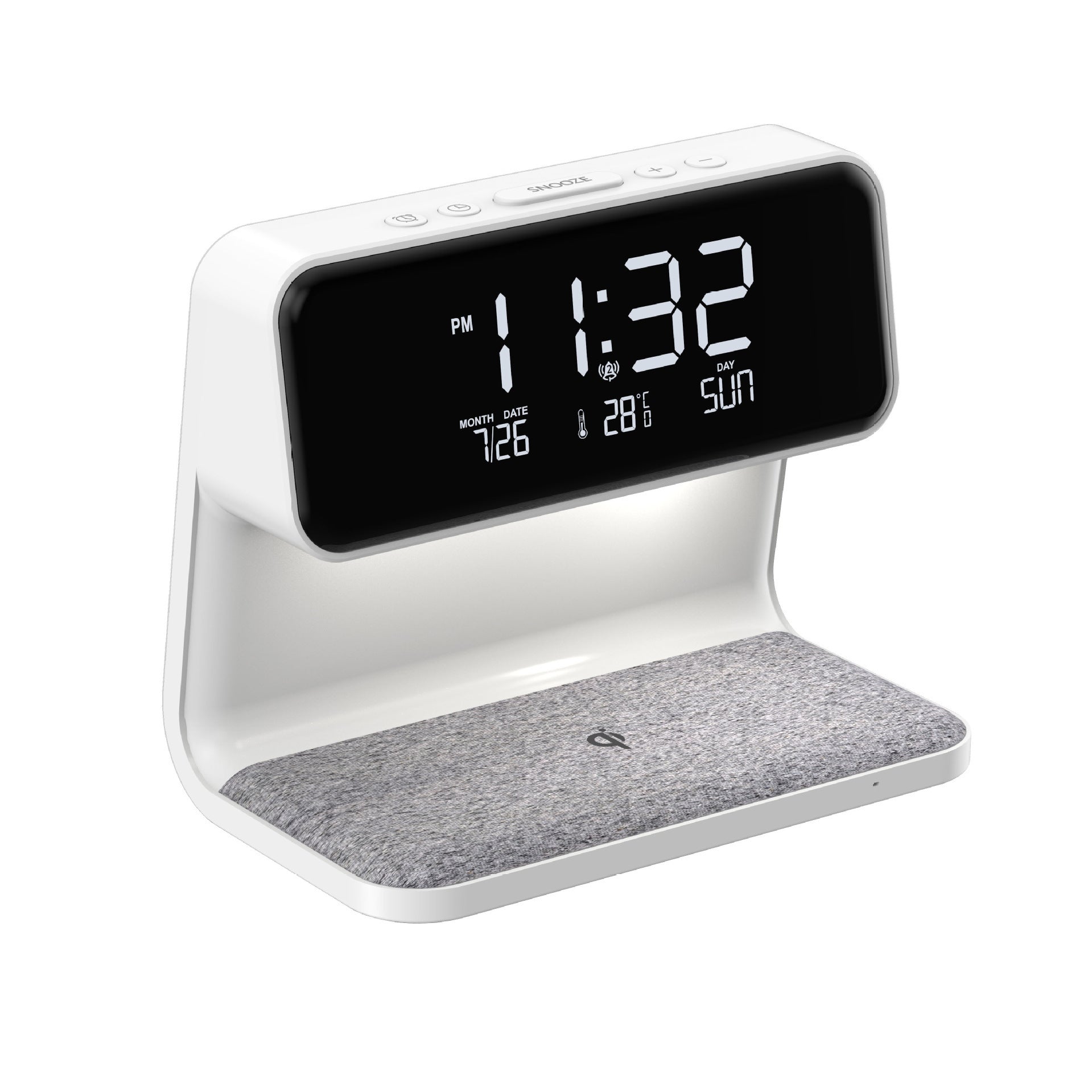 3-in-1 Alarm Clock | Wireless Charger & Dimmable Night Light