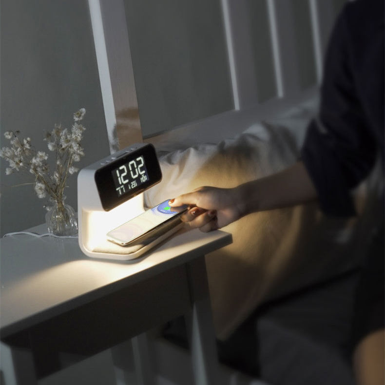 3-in-1 Alarm Clock | Wireless Charger & Dimmable Night Light