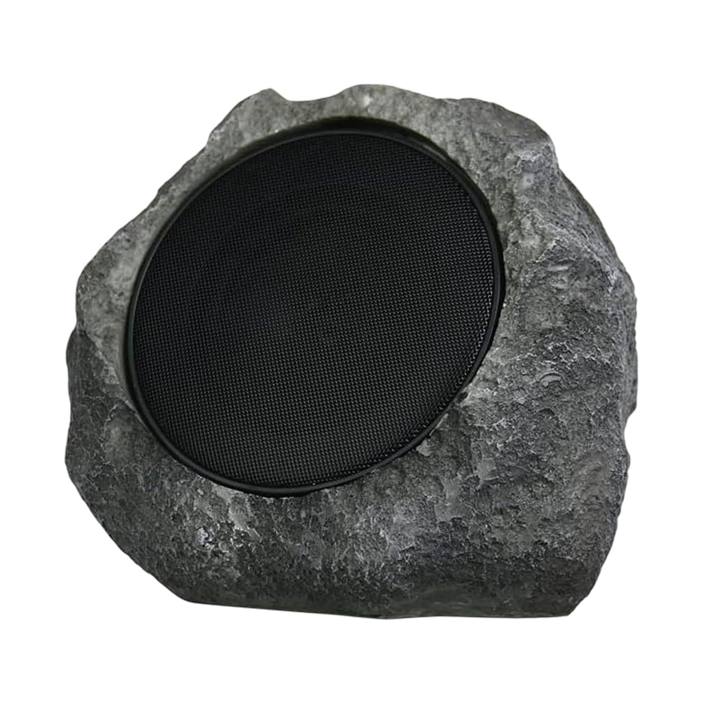 Rustic stone outdoor speaker on a white background