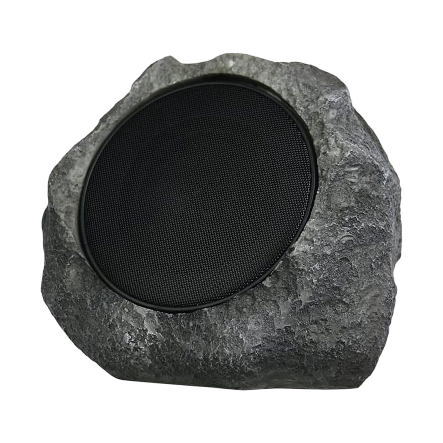 Rustic stone outdoor speaker on a white background