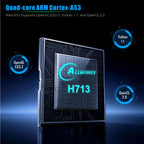 Allwinner H713 chip with specifications on a dark background
