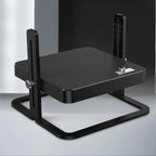 Black electronic device with antennas on a gray background