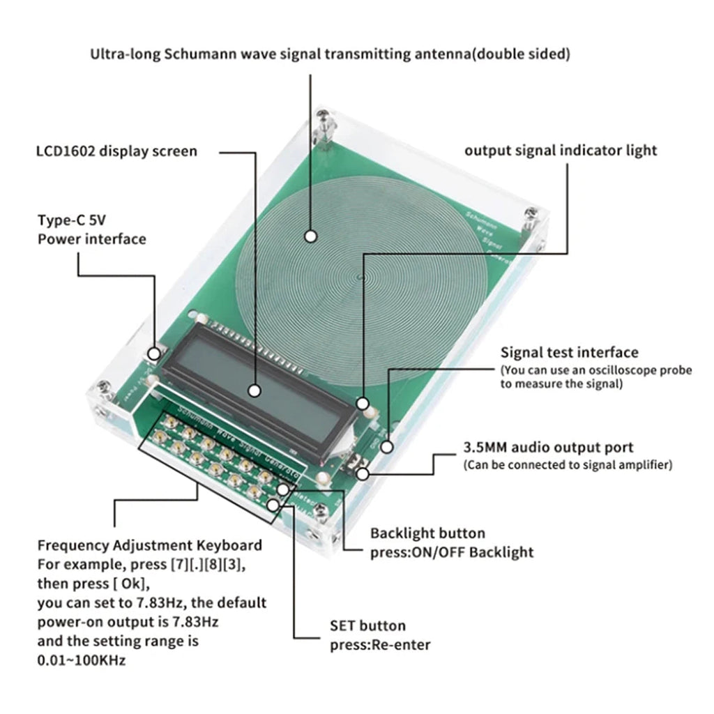 Technical diagram of a device with labeled components on a white background