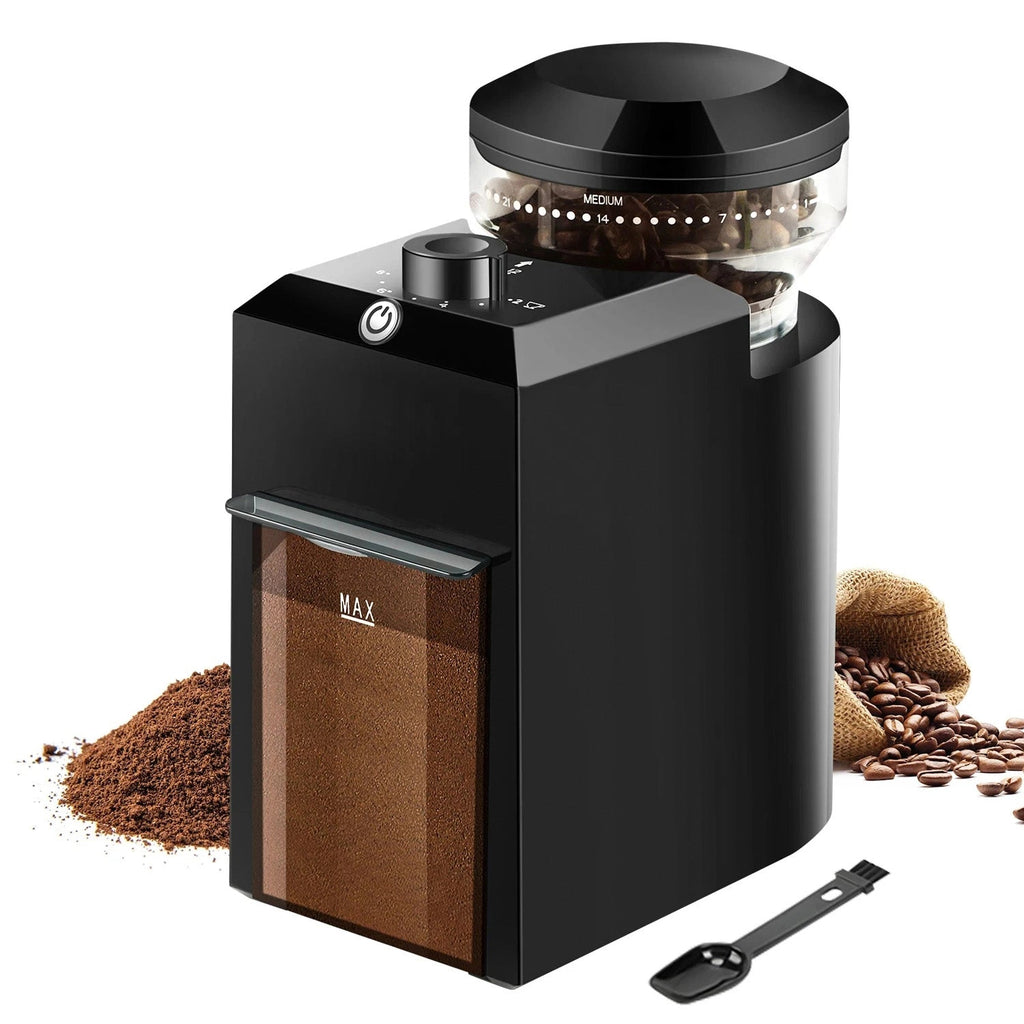 Coffee Grinder | 28 Settings, Flat Burrs, Anti-Static, 2-12 Cups, Espresso to French Press