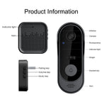 Black doorbell components with labeled parts on a white background