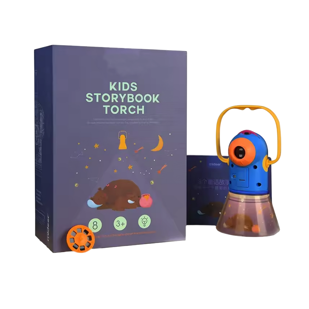 Children's storybook torch with packaging on a white background