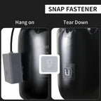 Snap fastener system on a black background with text indicating 'Hang on' and 'Tear Down'.