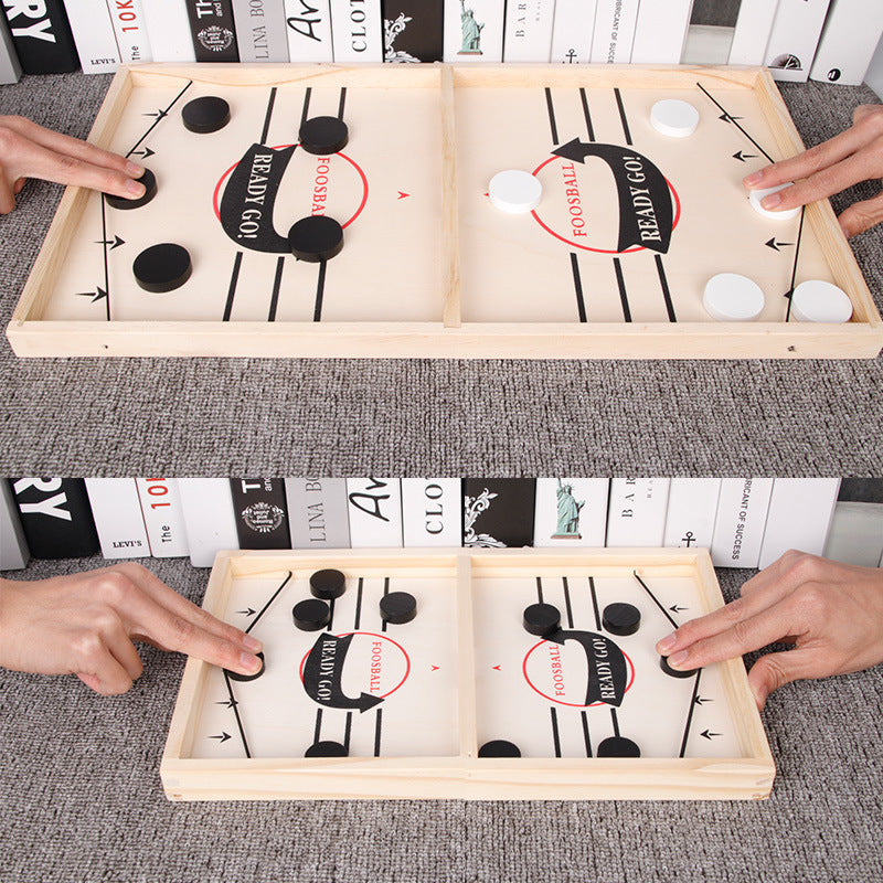 2-in-1 Table Football & Shuffleboard | Wooden Board, 58 x 31cm