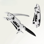 Multitool with knife blade on a white background