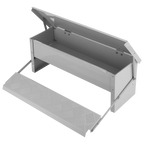 Metal step stool with a platform on a white background