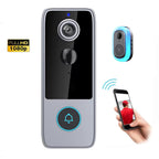 Smart doorbell with camera and remote control on a white background