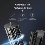 Centrifugal fan with perfusion air duct on a dark background